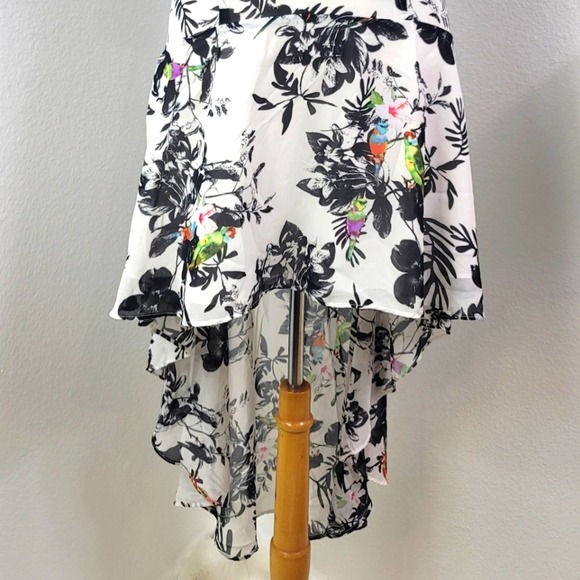 ALI & JAY FLOUNCE FLORAL BIRD PRINT HI-LO MAXI DRESS SPAGHETTI STRAP Size S - Picture 12 of 12